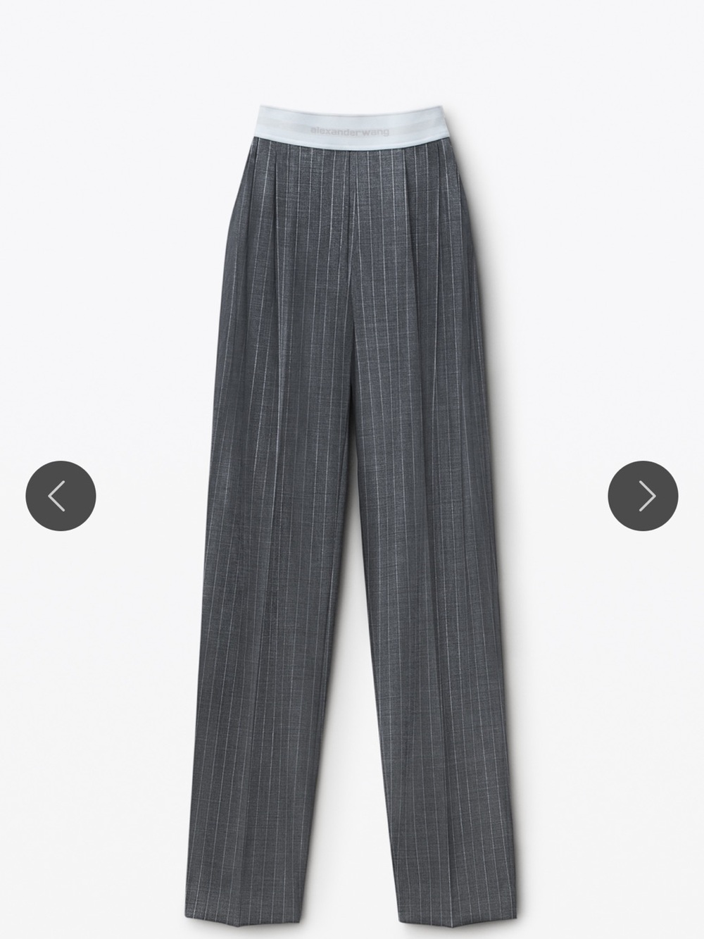 Alexander Wang High-Waisted Pleat Pant with Logo Elastic